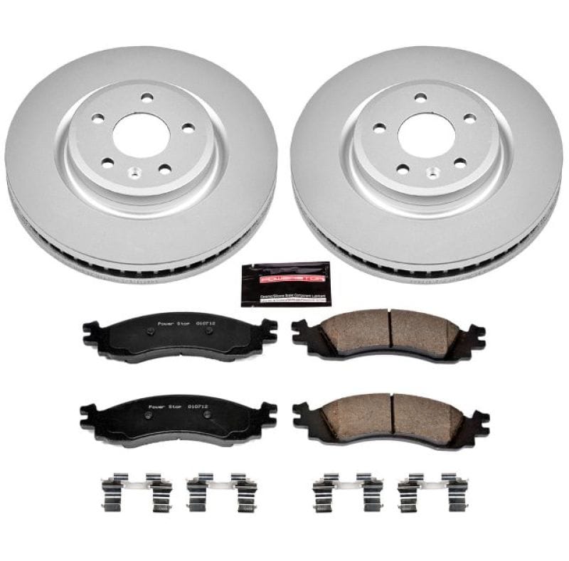 PowerStop — Genuine Geomet Coated Rotor and Low-Dust Ceramic Brake Pad Kit