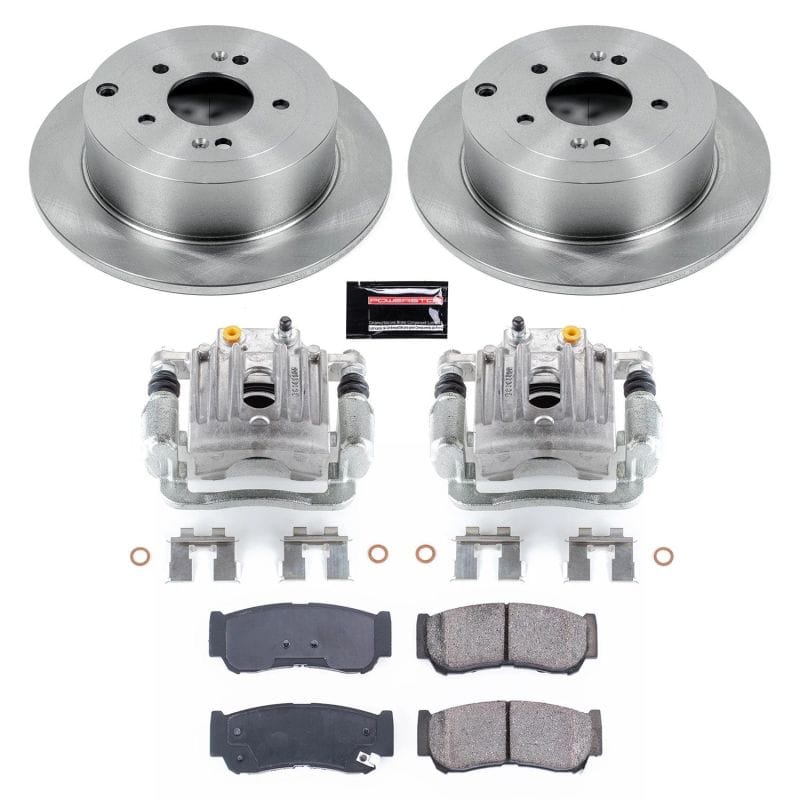 PowerStop — OE Stock Replacement Low-Dust Ceramic Brake Pad, Rotor and Caliper Kit