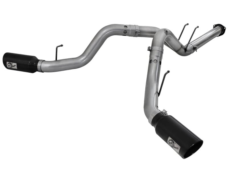 aFe — Large Bore-HD 4 IN 409 Stainless Steel DPF-Back Exhaust System w/Black Tip