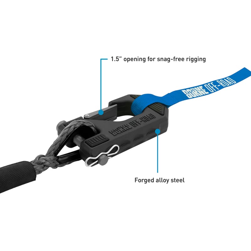 Borne Off-Road — Borne Off-Road Winch Hook - 3/8in Rope - Hand Strap - Grey