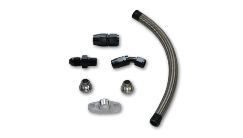 Vibrant — Universal Oil Drain Kit for T3/T4 Top Mount Turbo setups (20" long line)
Universal Oil Drain Kit for T3/T4 Top Mount Turbo setups, 20" long line
Universal Oil Drain Kit
