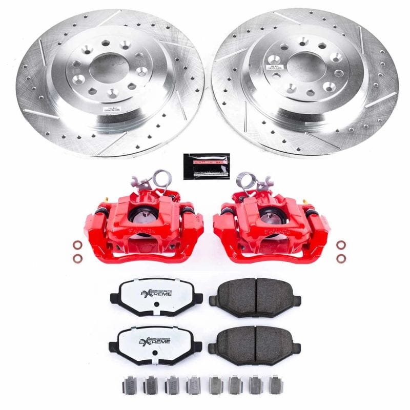 PowerStop — Z36 Truck and SUV Ceramic Brake Pad, Drilled & Slotted Rotor, and Caliper Kit