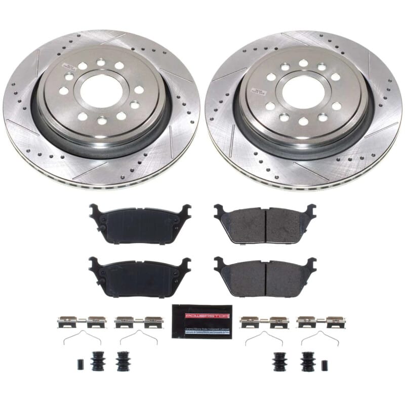 PowerStop — Z23 Daily Driver Carbon-Fiber Ceramic Brake Pad and Drilled & Slotted Rotor Kit