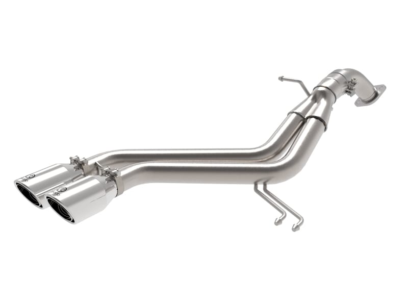 aFe — Takeda 3 IN to 2-1/2 IN 304 Stainless Steel Axle-Back Exhaust w/ Polished Tip