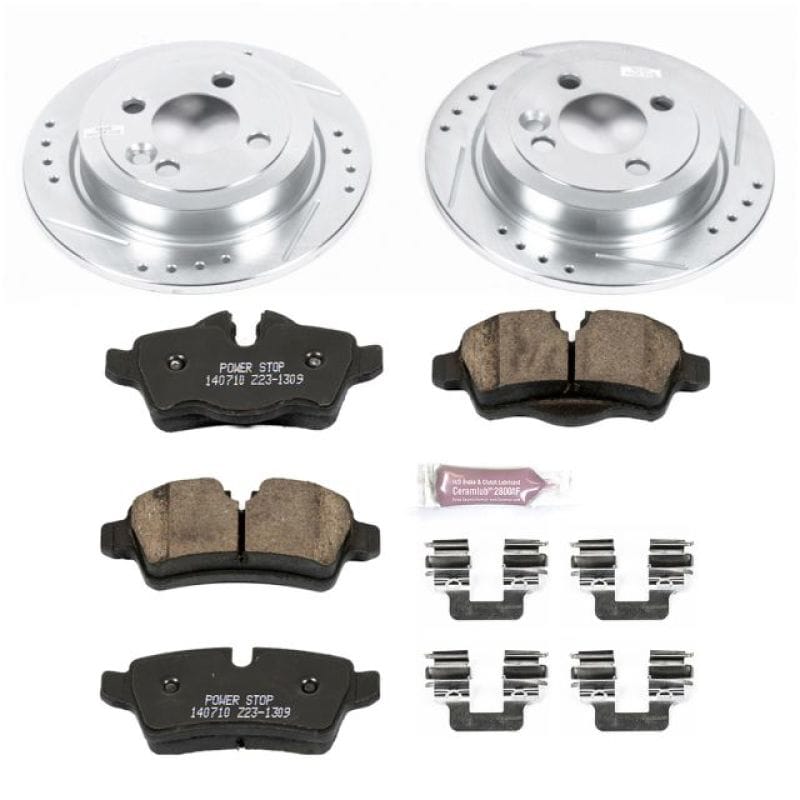 PowerStop — Z23 Daily Driver Carbon-Fiber Ceramic Brake Pad and Drilled & Slotted Rotor Kit
