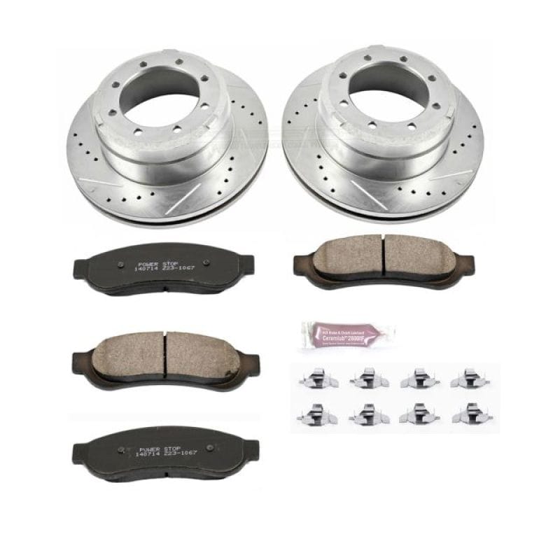 PowerStop — Z23 Daily Driver Carbon-Fiber Ceramic Brake Pad and Drilled & Slotted Rotor Kit