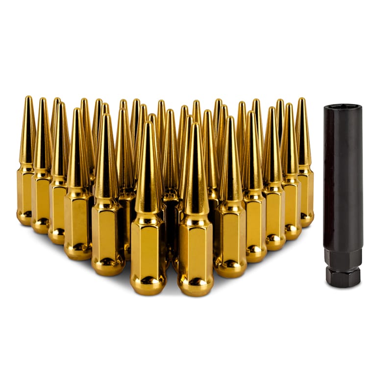 Mishimoto — Spiked Lug Nuts, Gold, M14x1.5, 32-PC Set