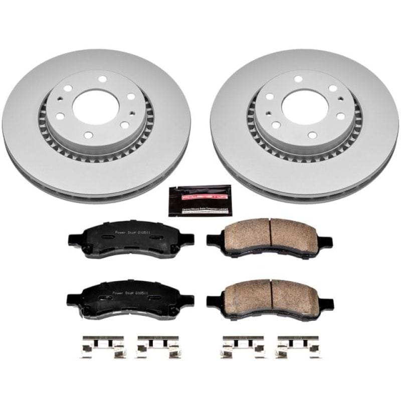 PowerStop — Genuine Geomet Coated Rotor and Low-Dust Ceramic Brake Pad Kit