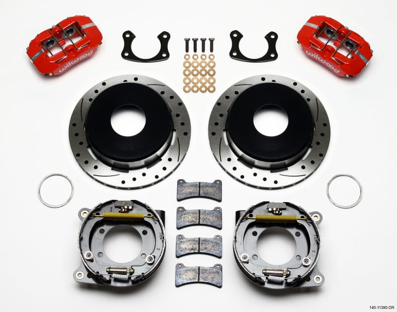 Wilwood — KIT,REAR,DISC/DRUM,BIG FORD,NEW STYLE 2.50 OFF,CURRIE,1PC 11.00,SRP,RED