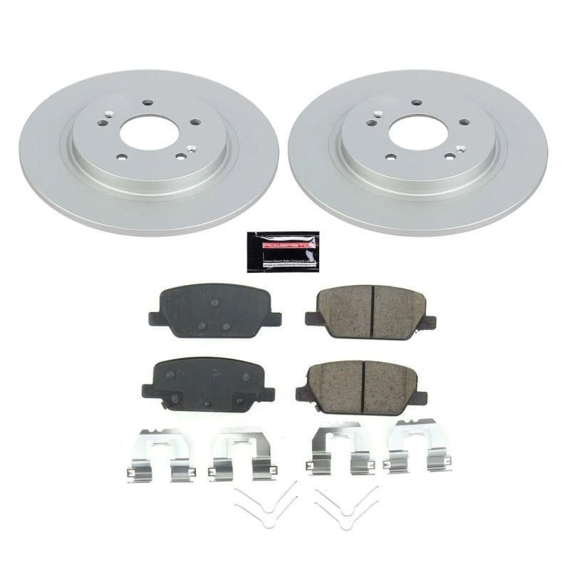 PowerStop — Genuine Geomet Coated Rotor and Low-Dust Ceramic Brake Pad Kit