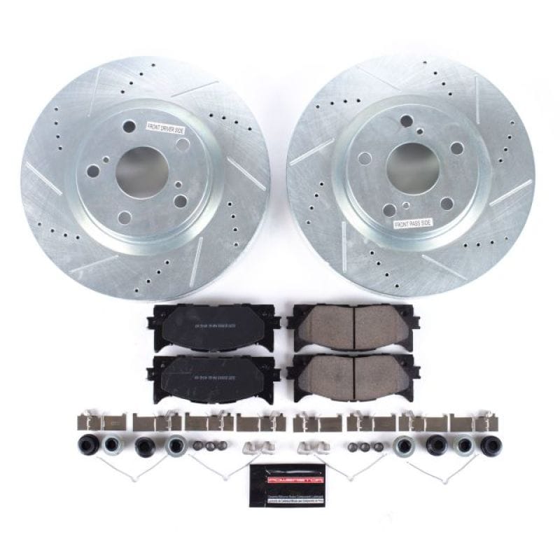PowerStop — Z23 Daily Driver Carbon-Fiber Ceramic Brake Pad and Drilled & Slotted Rotor Kit