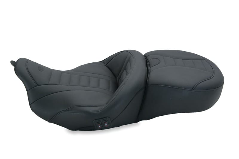 Mustang Motorcycle — Mustang 08-21 Harley Electra Glide, Rd Glide, Rd King, Str Glide Heated 1PC Seat Deluxe-Black