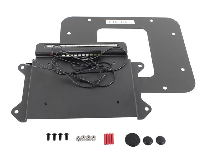 Kentrol — Kentrol 07-09 Jeep Wrangler JK BackSide License Plate Mount with LEDs - Textured Black