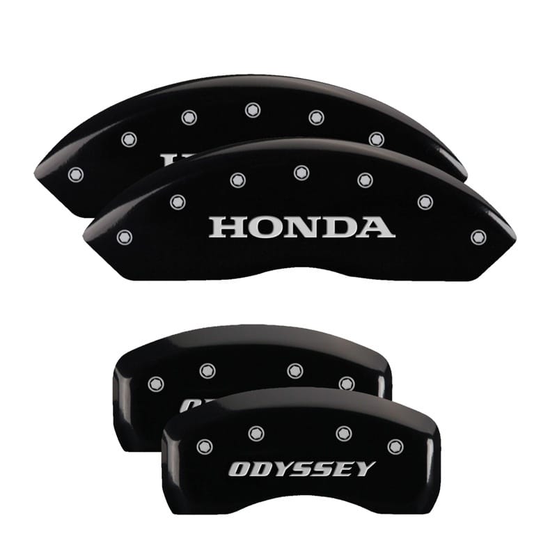 MGP — Set of 4 caliper covers, Engraved Front: Honda - Engraved Rear: Odyssey, Black p