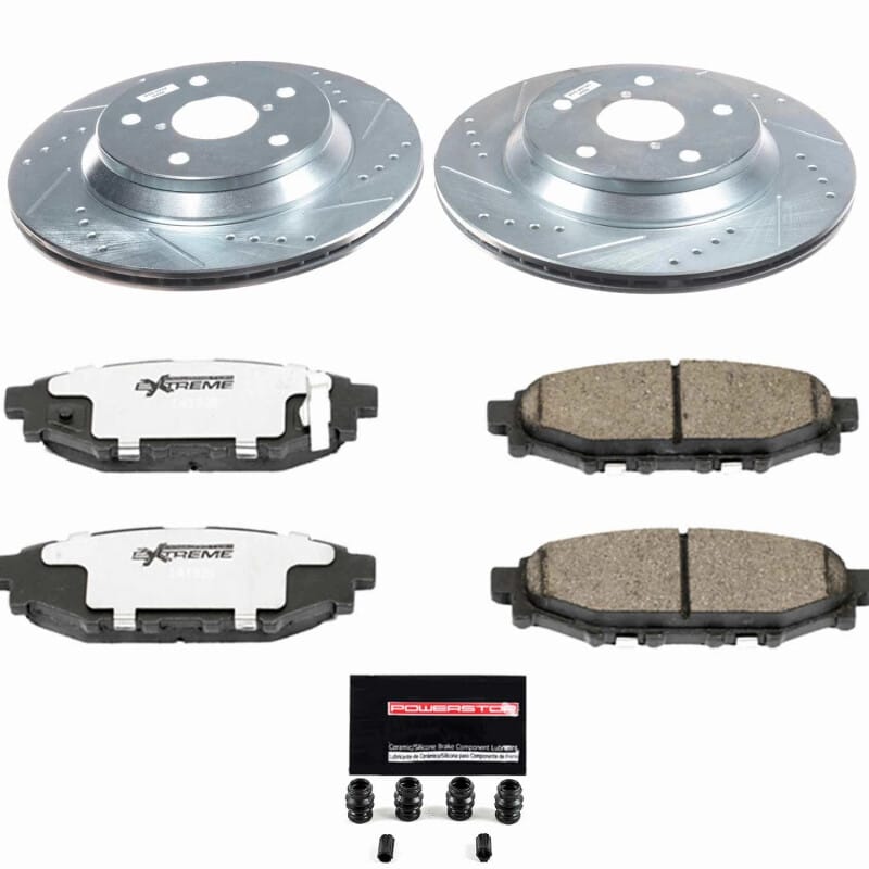 PowerStop — Z26 Street Performance Ceramic Brake Pad and Drilled & Slotted Rotor Kit