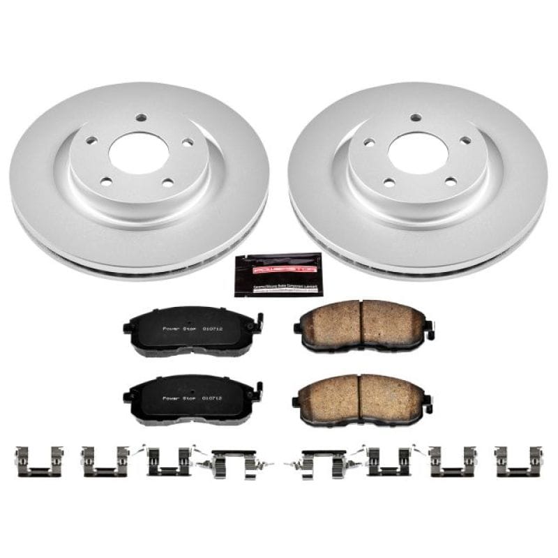 PowerStop — Genuine Geomet Coated Rotor and Low-Dust Ceramic Brake Pad Kit