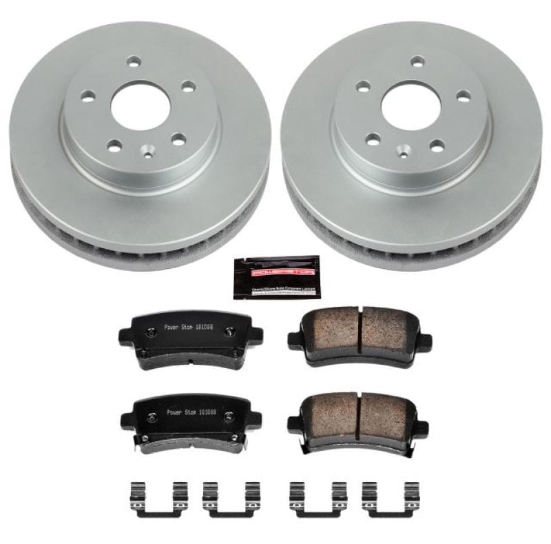 PowerStop — Genuine Geomet Coated Rotor and Low-Dust Ceramic Brake Pad Kit