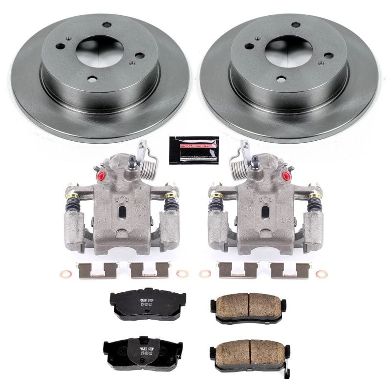 PowerStop — OE Stock Replacement Low-Dust Ceramic Brake Pad, Rotor and Caliper Kit