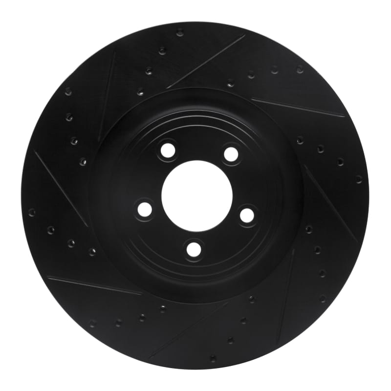 R1 Concepts — R1 Concepts Brake Rotor Drilled and Slotted Black