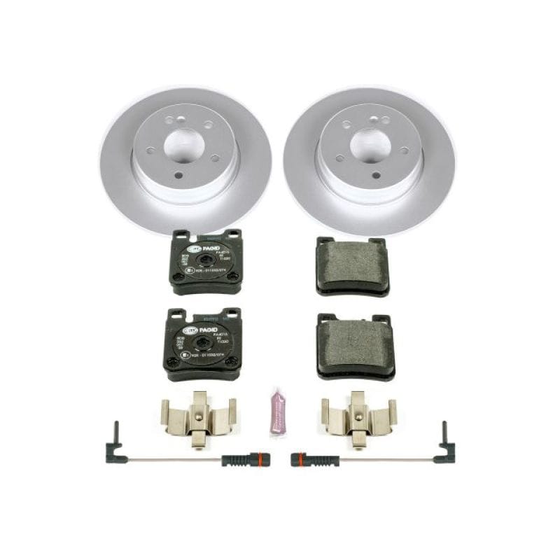 PowerStop — Genuine Geomet Coated Rotors, ECE-R90 Brake Pads + Hardware Kit