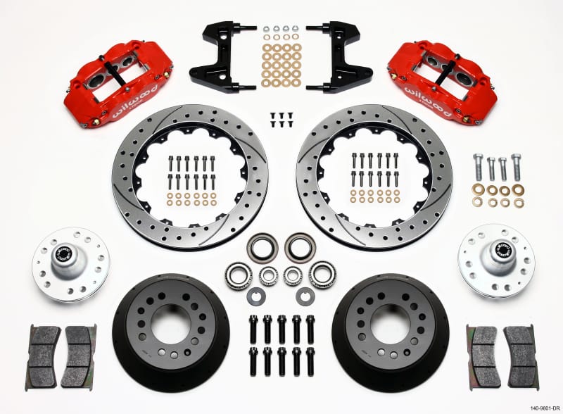 Wilwood — KIT,FRONT,PINTO/MUSTANG II 74-78,BIG BRAKE,RADIAL MT,13.00 ROTOR,DRILLED,RED