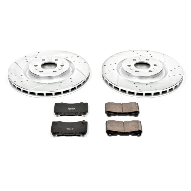 PowerStop — Z23 Daily Driver Carbon-Fiber Ceramic Brake Pad and Drilled & Slotted Rotor Kit