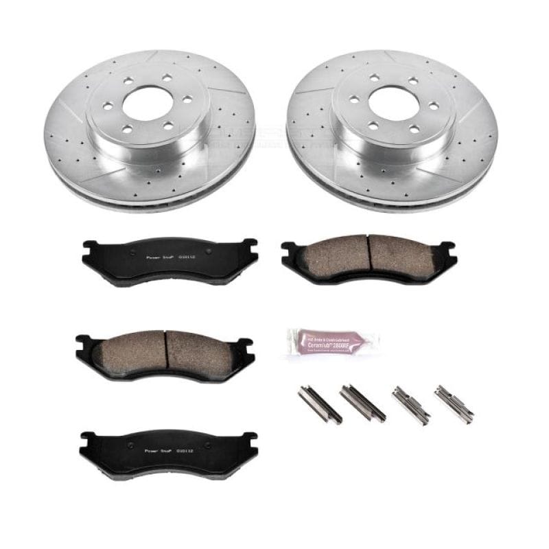 PowerStop — Z23 Daily Driver Carbon-Fiber Ceramic Brake Pad and Drilled & Slotted Rotor Kit