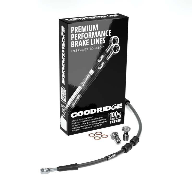Goodridge — Goodridge 10-11 HD FLSTFB -2in Black Brake Line Kit w/Stainless Steel Fittings