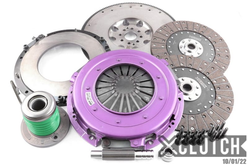 XCLUTCH — Clutch Kit Inc Flywheel + HRB; 10  1/2" Twin Solid Organic Discs