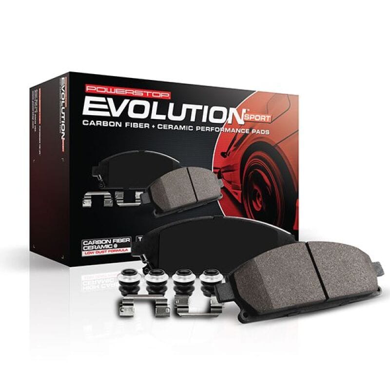 PowerStop — PowerStop - Z23 Daily Driver Carbon-Fiber Ceramic Brake Pads with Hardware Kit
