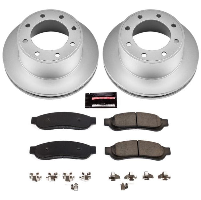 PowerStop — Genuine Geomet Coated Rotor and Low-Dust Ceramic Brake Pad Kit