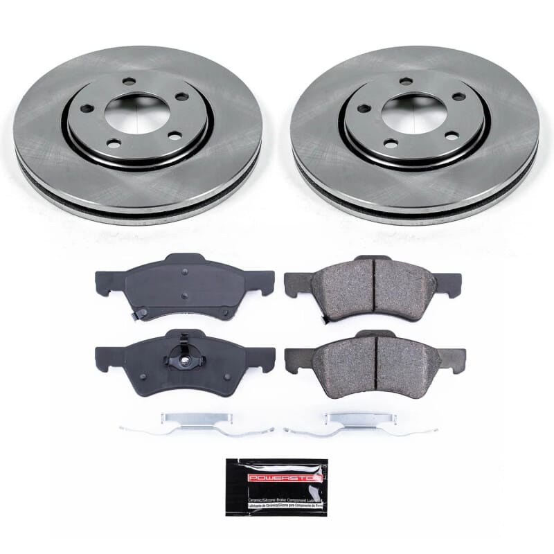 PowerStop — Semi-Coated Rotor and Low-Dust Ceramic Brake Pad Kit