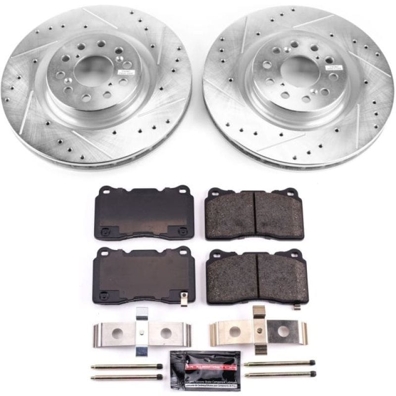 PowerStop — Z23 Daily Driver Carbon-Fiber Ceramic Brake Pad and Drilled & Slotted Rotor Kit