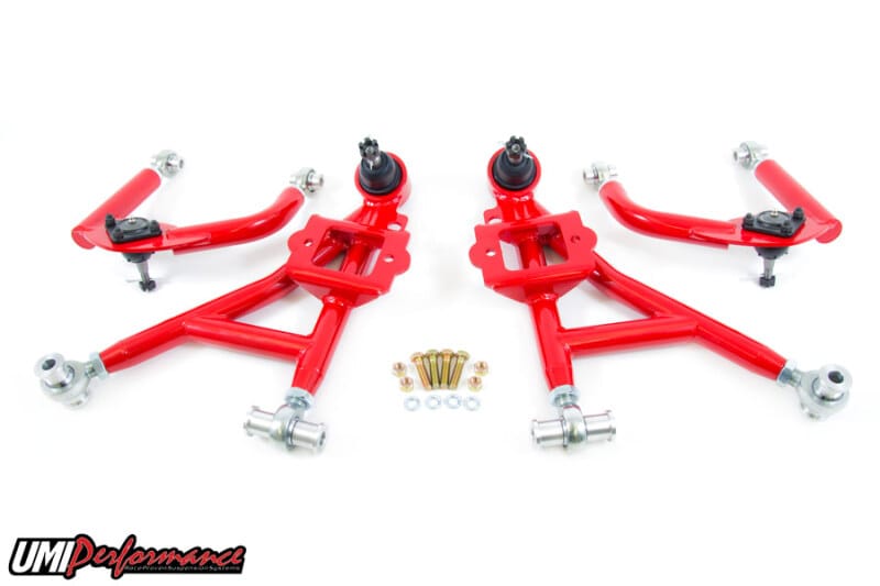 UMI Performance — 230010 - 1993-2002 GM F-Body Front A-Arm Kit, Adjustable, Drag