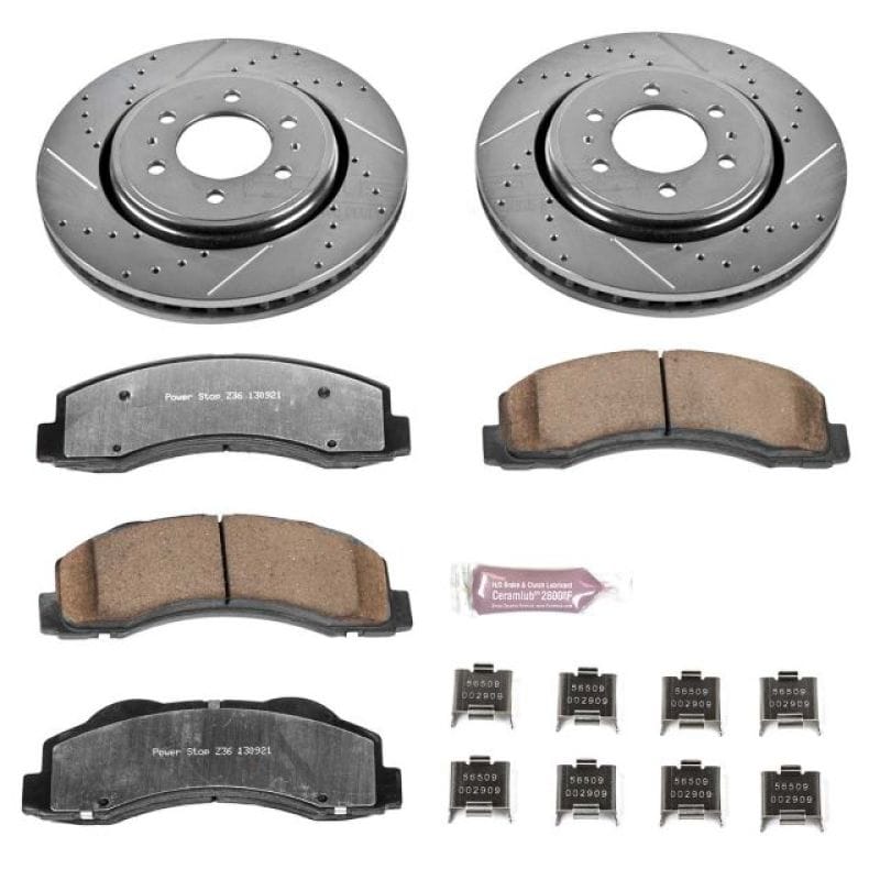 PowerStop — Z36 Truck and SUV Carbon-Fiber Ceramic Brake Pad and Drilled & Slotted Rotor Kit
