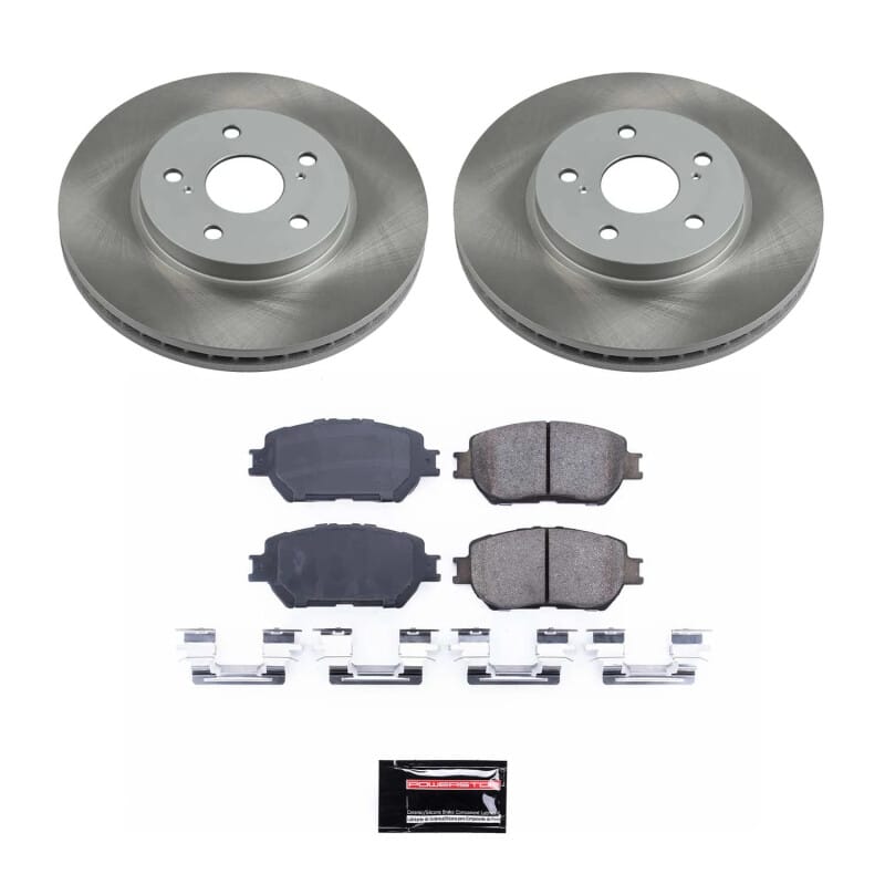 PowerStop — Semi-Coated Rotor and Low-Dust Ceramic Brake Pad Kit