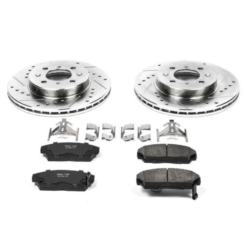 PowerStop — Z23 Daily Driver Carbon-Fiber Ceramic Brake Pad and Drilled & Slotted Rotor Kit