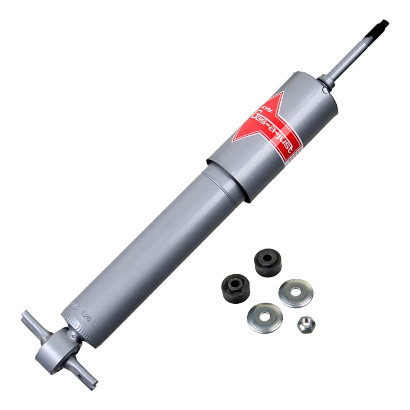 KYB — The KYB Gas-a-just monotube shock absorber has additional performance advantages over the traditional twin-tube design: It can instantly, automatically adjust to your performance needs and never experiences fade due to aeration. The KYB Gas-a-just has two separate working chambers: An air-free hydraulic piston and valve area for responsiveness and control, and a second high-pressure nitrogen gas area with a floating piston that provides a comfortable ride during normal driving and adds instant p
High Pressure Monotube Gas Shock