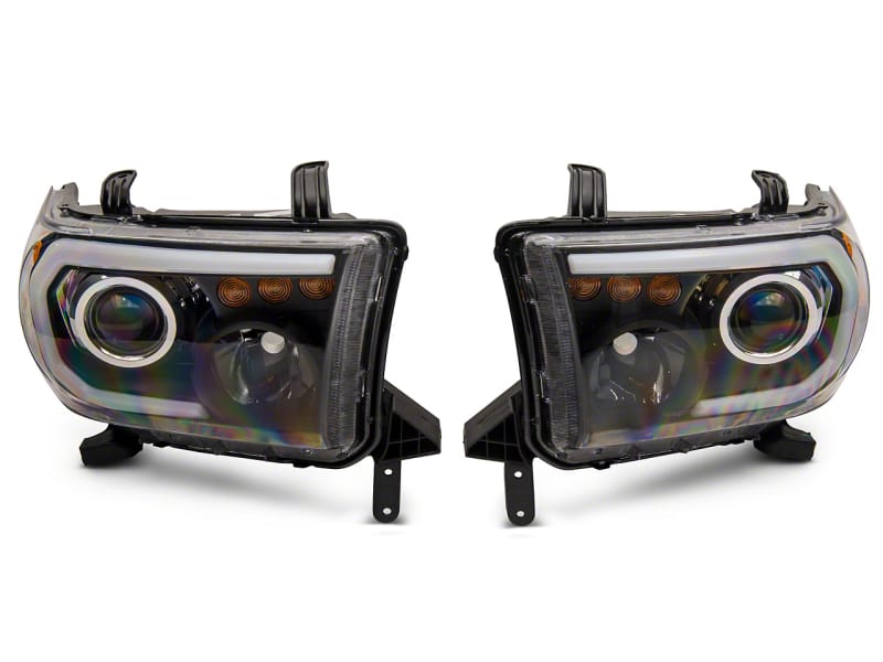 Raxiom — Raxiom 07-13 Toyota Tundra Axial Series Projector Headlights w/ LED Bar- Blk Housing (Clear Lens)
Headlights