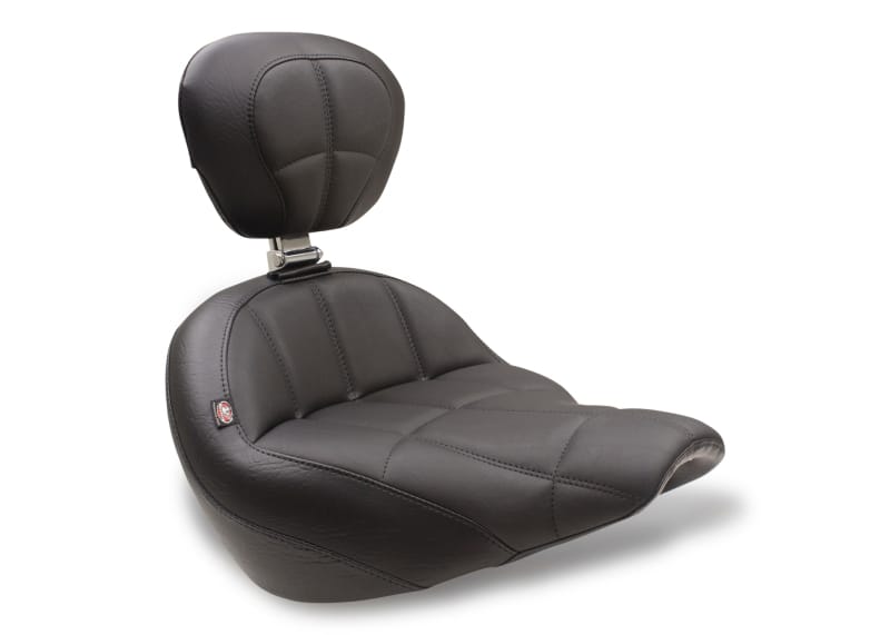 Mustang Motorcycle — Mustang 18-21 Harley Street Bob Standard Touring Solo Seat w/Driver Backrest - Black