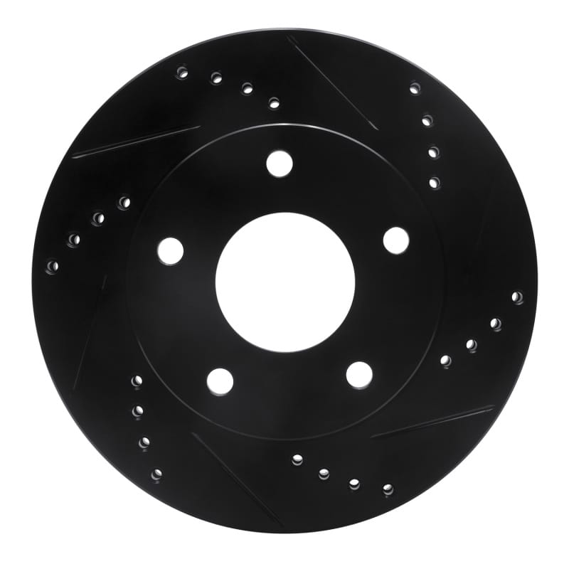 R1 Concepts — R1 Concepts Brake Rotor Drilled and Slotted Black