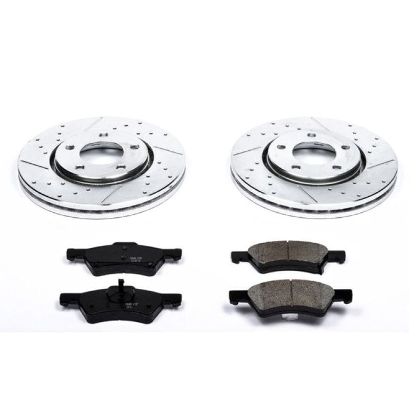 PowerStop — Z23 Daily Driver Carbon-Fiber Ceramic Brake Pad and Drilled & Slotted Rotor Kit