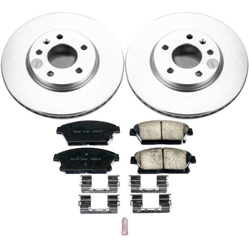 PowerStop — Genuine Geomet Coated Rotor and Low-Dust Ceramic Brake Pad Kit