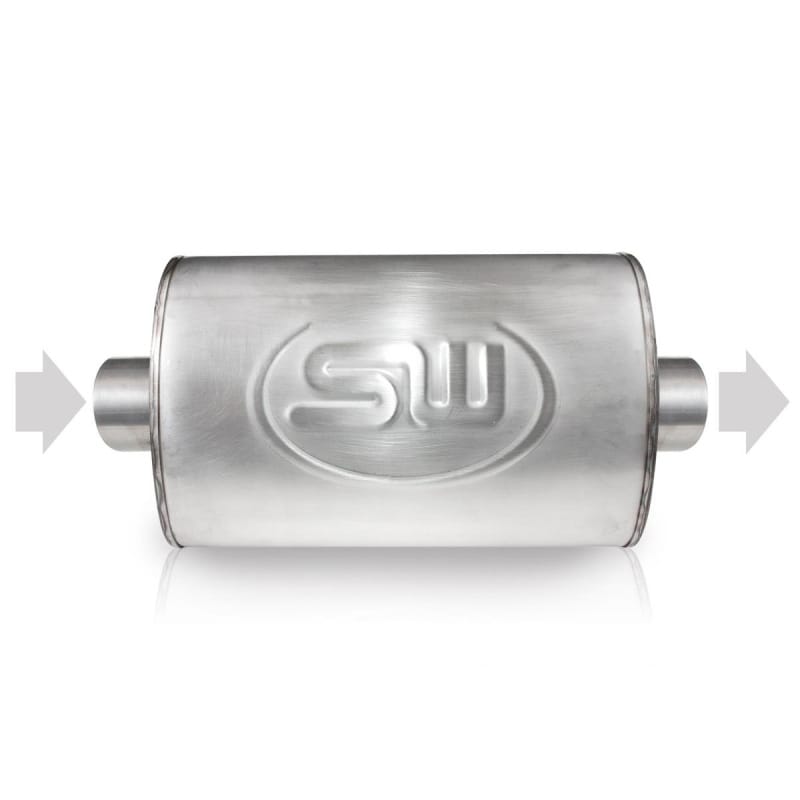Stainless Works — Stainless Works Turbo Chambered Muffler 2-1/4" Center Inlet And Center Outlet