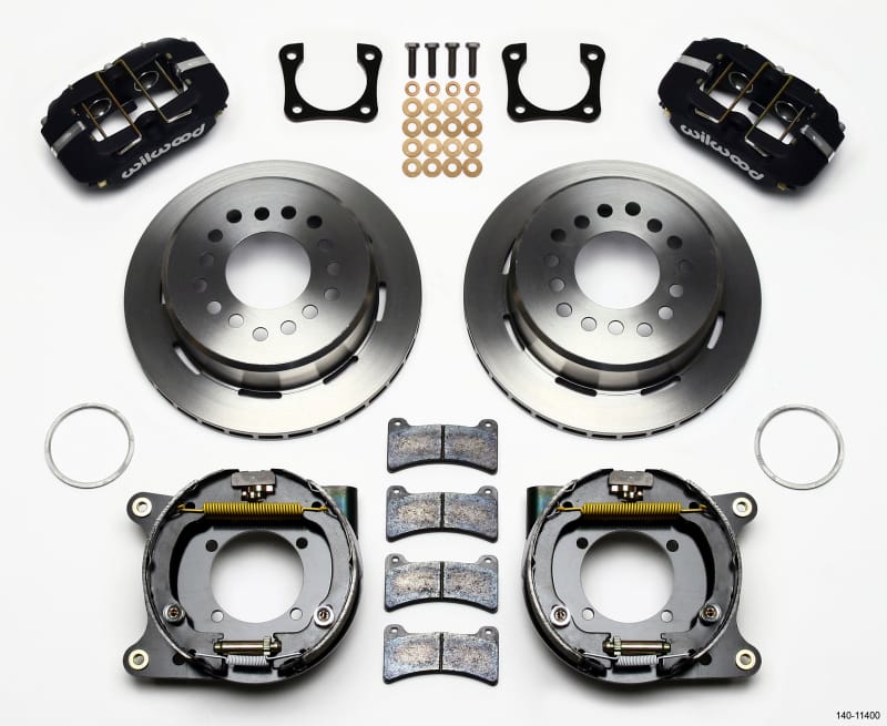 Wilwood — KIT,REAR,DISC/DRUM,12 BOLT SPECIAL,2.75/ 2.81 OFF,STAGG MT,1PC 11.00,BLK POWDERC