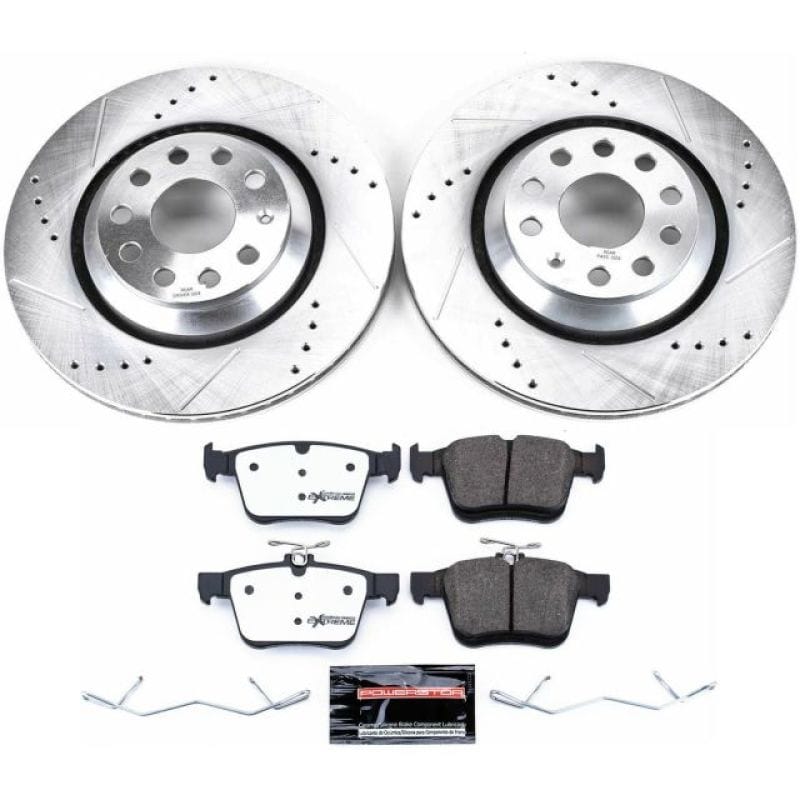 PowerStop — Z26 Street Performance Ceramic Brake Pad and Drilled & Slotted Rotor Kit