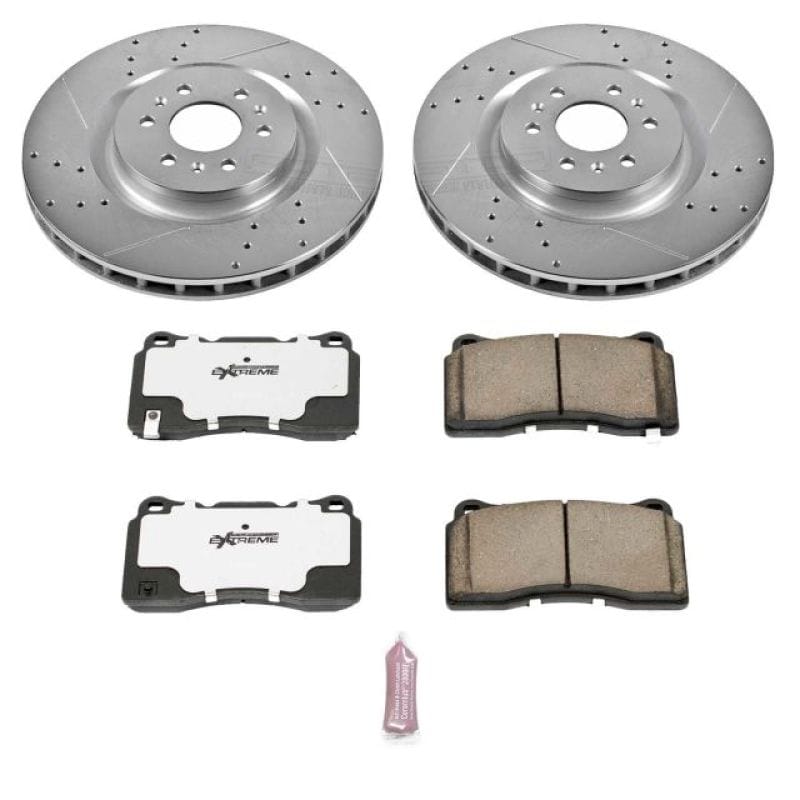 PowerStop — Z26 Street Performance Ceramic Brake Pad and Drilled & Slotted Rotor Kit