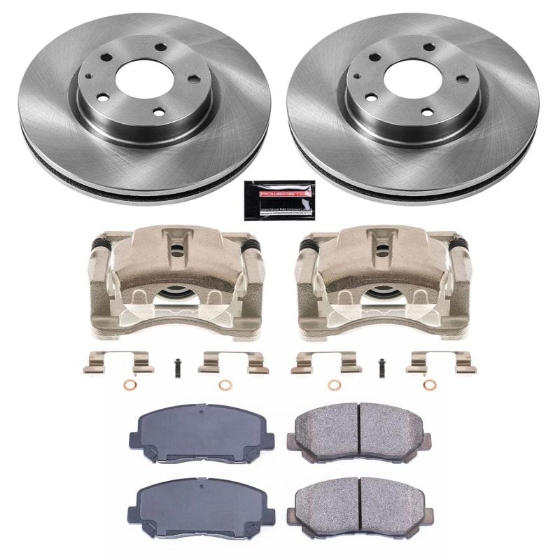 PowerStop — OE Stock Replacement Low-Dust Ceramic Brake Pad, Rotor and Caliper Kit