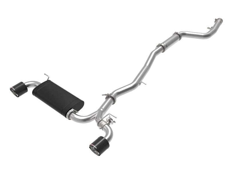 aFe — Takeda 3 IN to 2-1/2 IN 304 Stainless Steel Cat-Back Exhaust System Carbon Fib