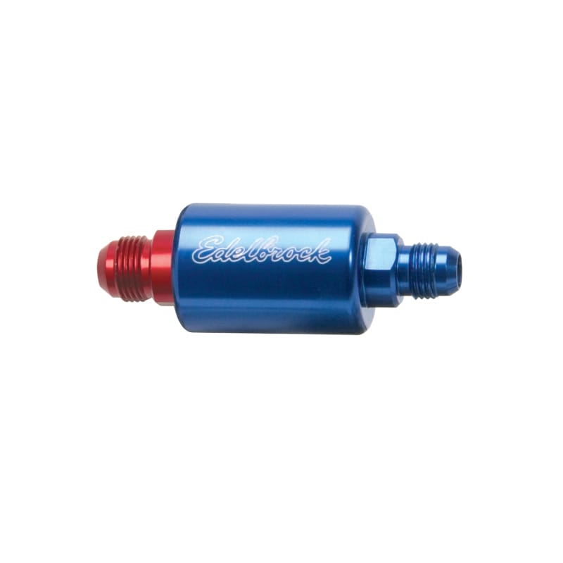 Edelbrock — High Flow Billet Aluminum Fuel Filter in Blue Finish
High Flow Fuel Filter